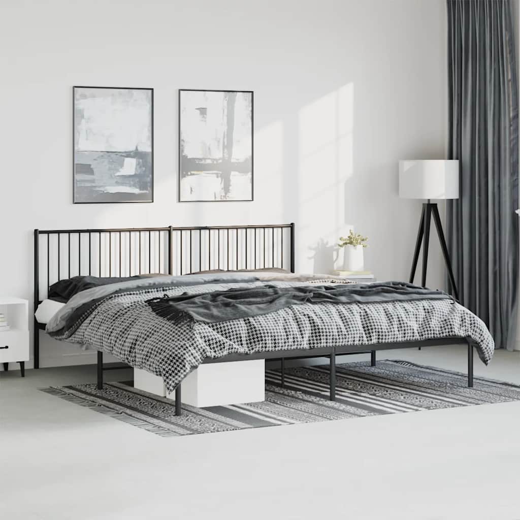 Bettgestell Metall Schwarz 75x190 cm