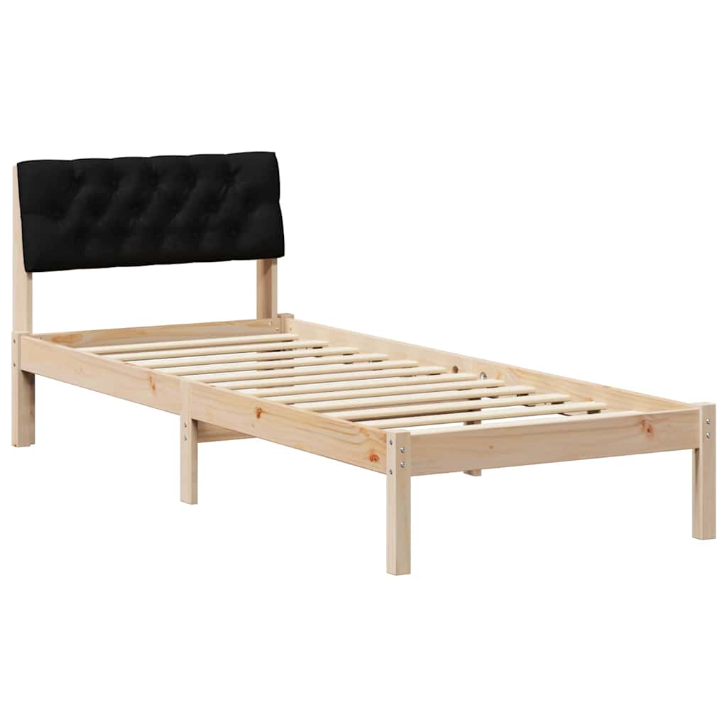 Bettgestell Braun und hellgrau 200 x 200 cm Massivholz Kiefer