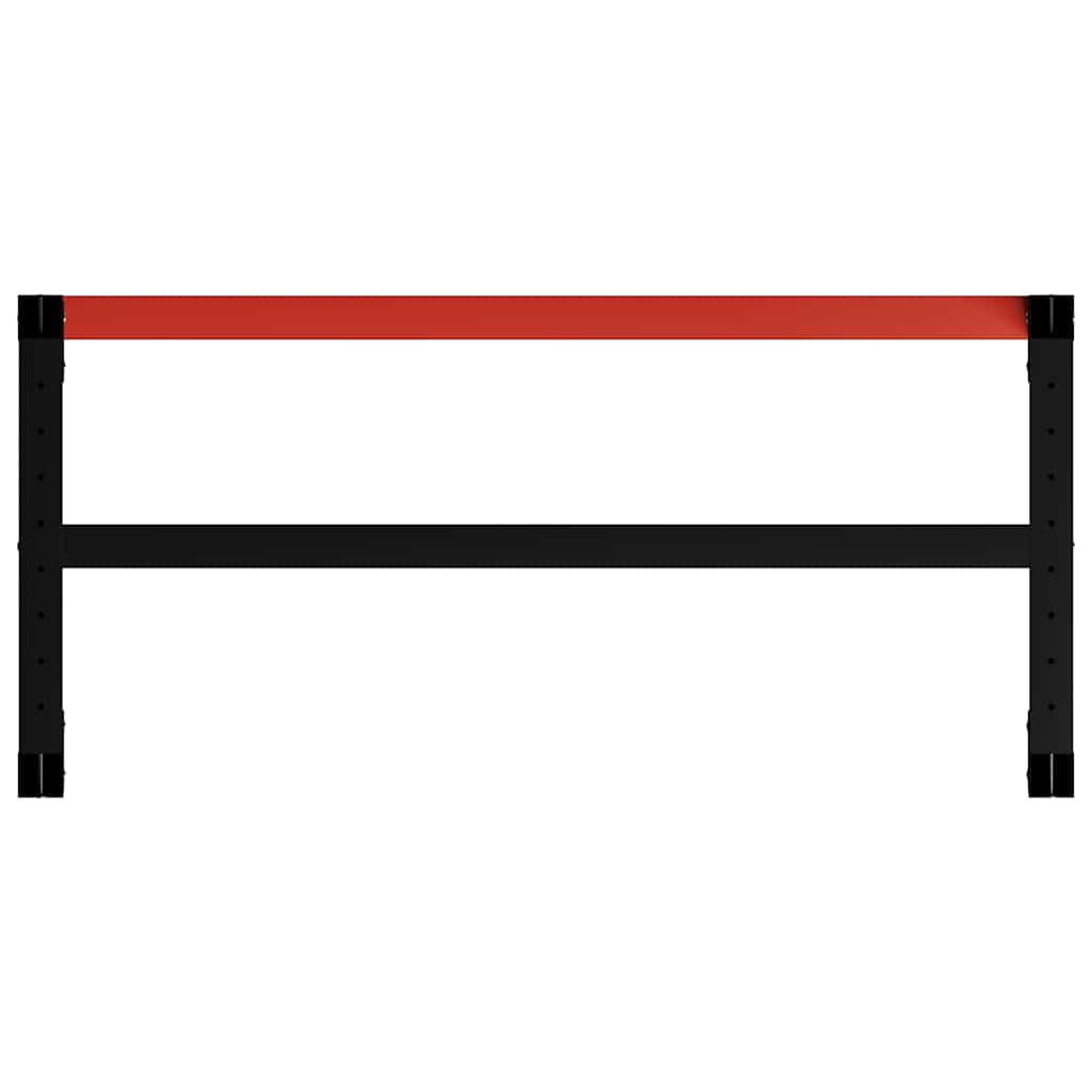 Werkbankgestell Metall 80x57x79 cm Schwarz und Rot