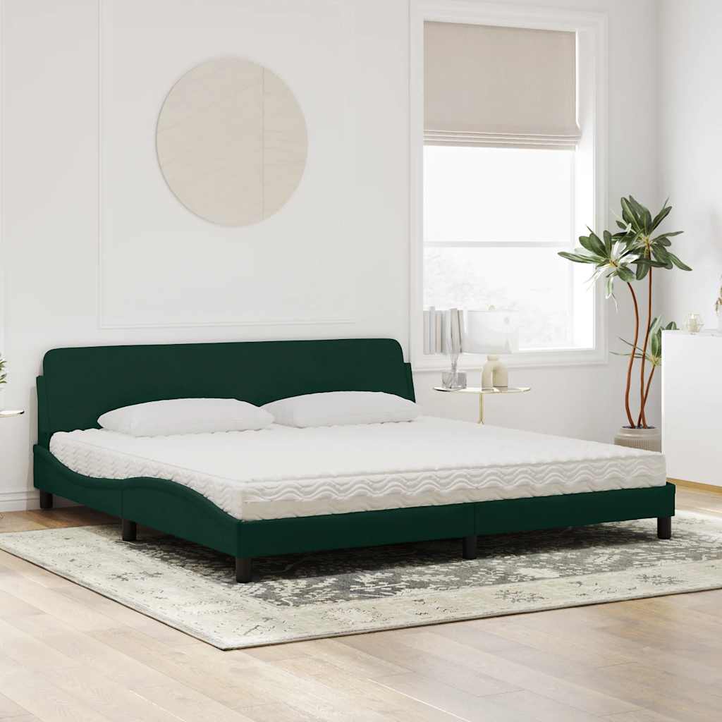 Bett mit Matratze "Dover" Hellgrau 80x200 cm Samt