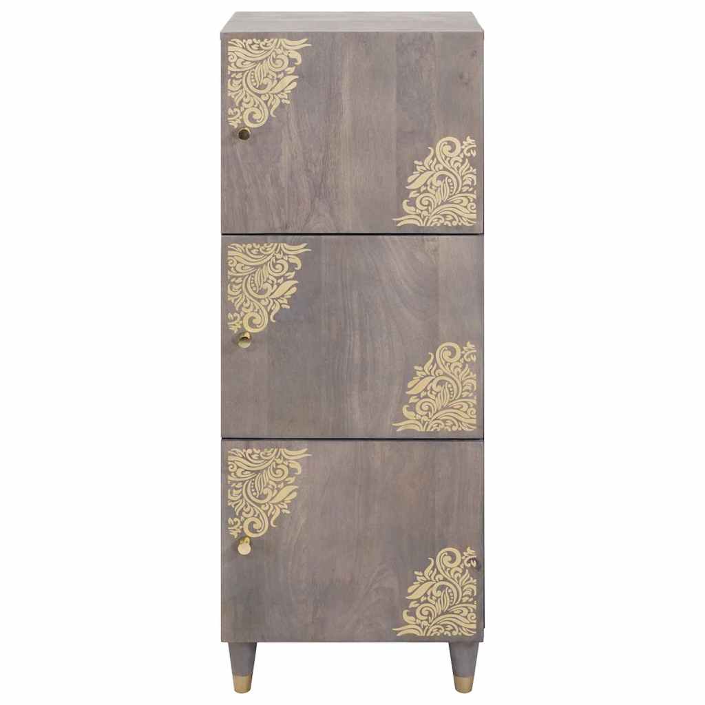 Highboard mit Regal Braun 40 x 33 x 110 cm Massivholz Mango