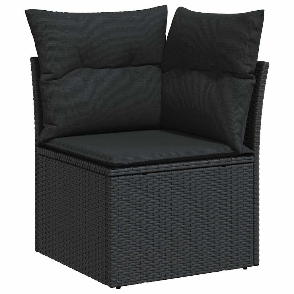 10-tlg. Garten-Sofagarnitur mit Kissen Beige Poly Rattan