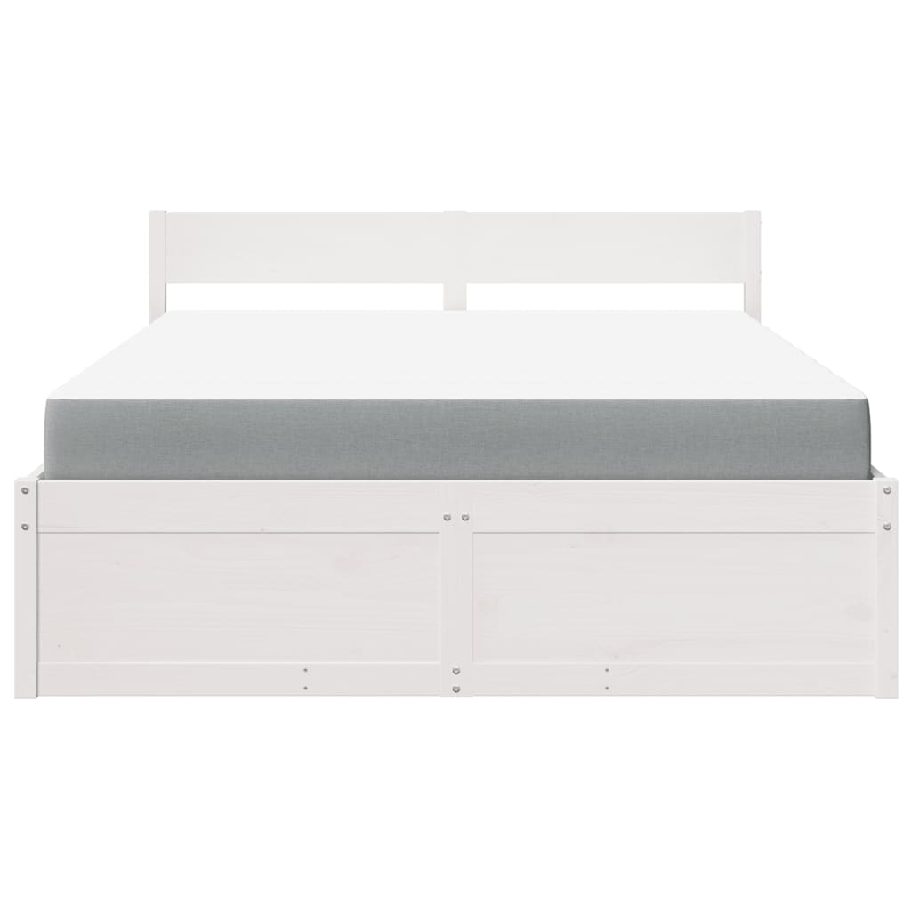 Bett mit Schubladen und Matratze 200x200 cm Massivholz Kiefer