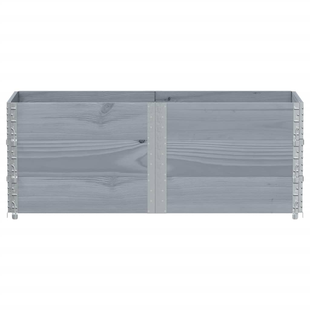 Paletten-Aufsatzrahmen Schwarz 80x60 cm Massivholz Kiefer