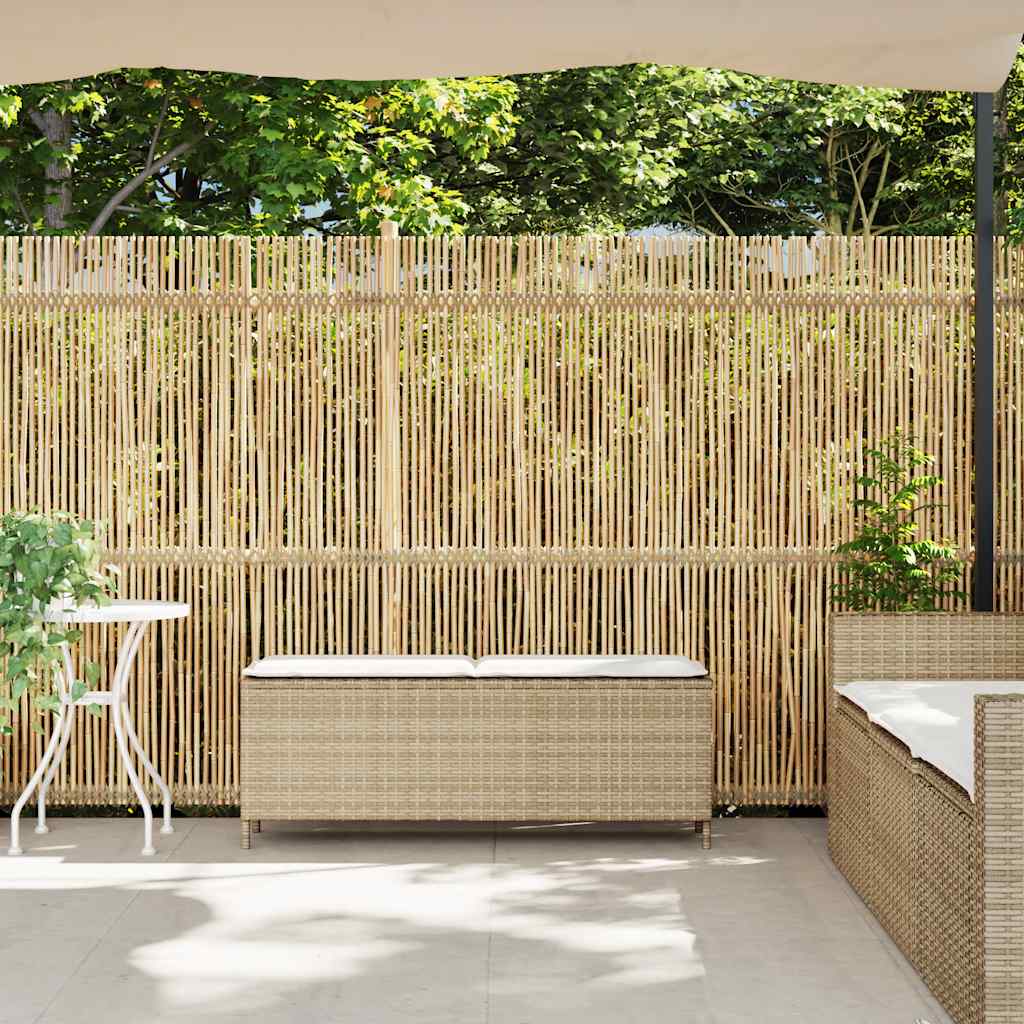 Gartenbank mit Kissen Schwarz 110x30x40,5 cm Poly Rattan