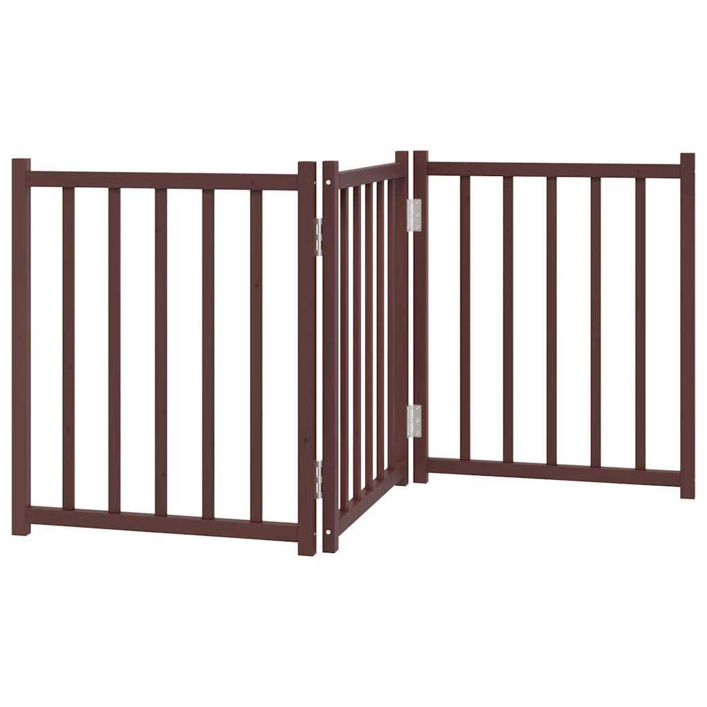 3-tlg. Hundetor Faltbar 150 cm Massivholz Tanne