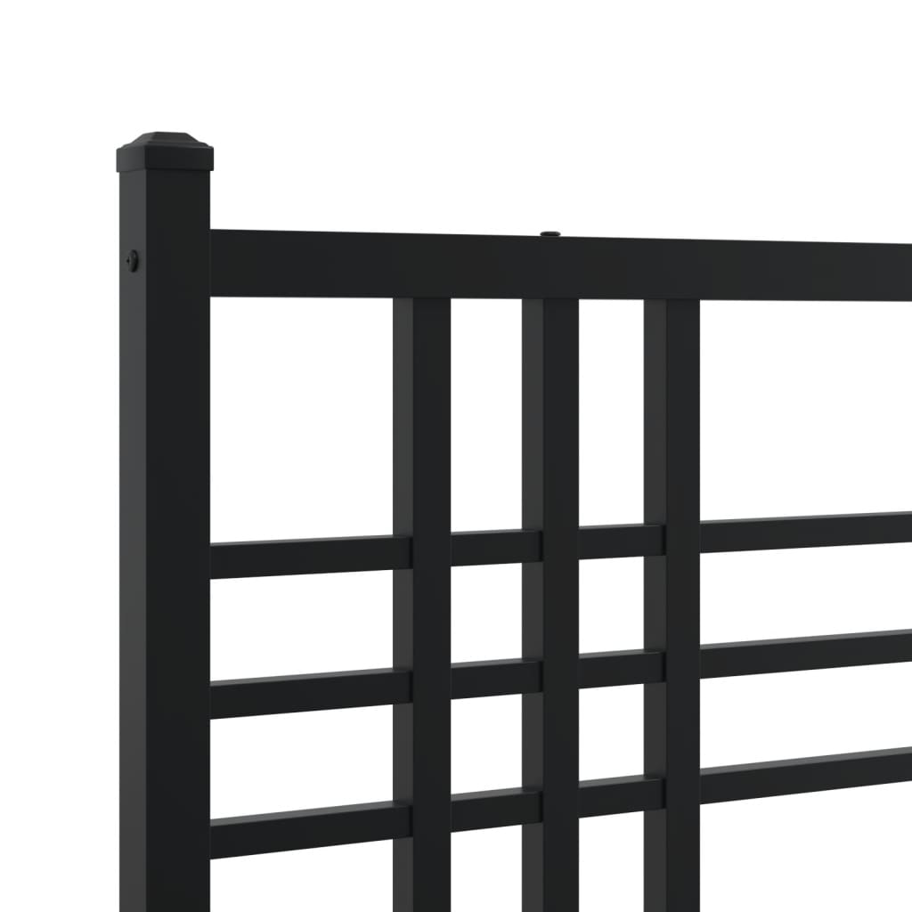 Bettgestell mit Kopf- und Fußteil Metall Schwarz 90x200 cm