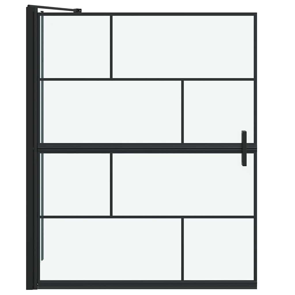 Bad-Duschschirm Schwarz und Transparent 80 x 68 x 128 cm