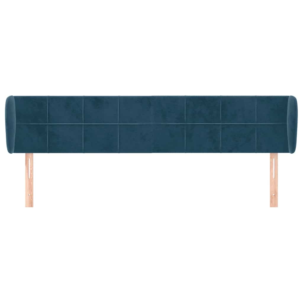 Kopfteil mit Ohren Dunkelblau 93x23x78/88 cm Samt