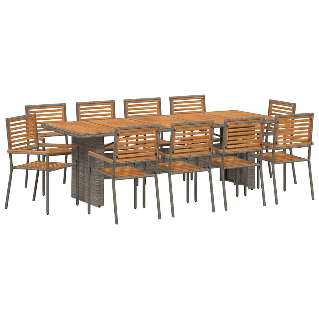 Garten Essgruppe 9 pcs Schwarz und Braun Poly-Rattan