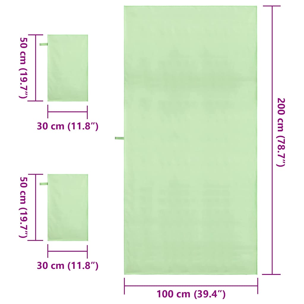 Sporthandtuch Set 3 pcs Schwarz Polyester und Polyamid