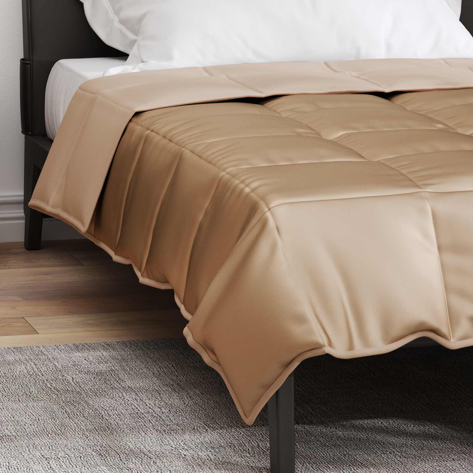 Ganzjahresbettdecke Gold 135 x 200 cm Satin und Mikrofaser