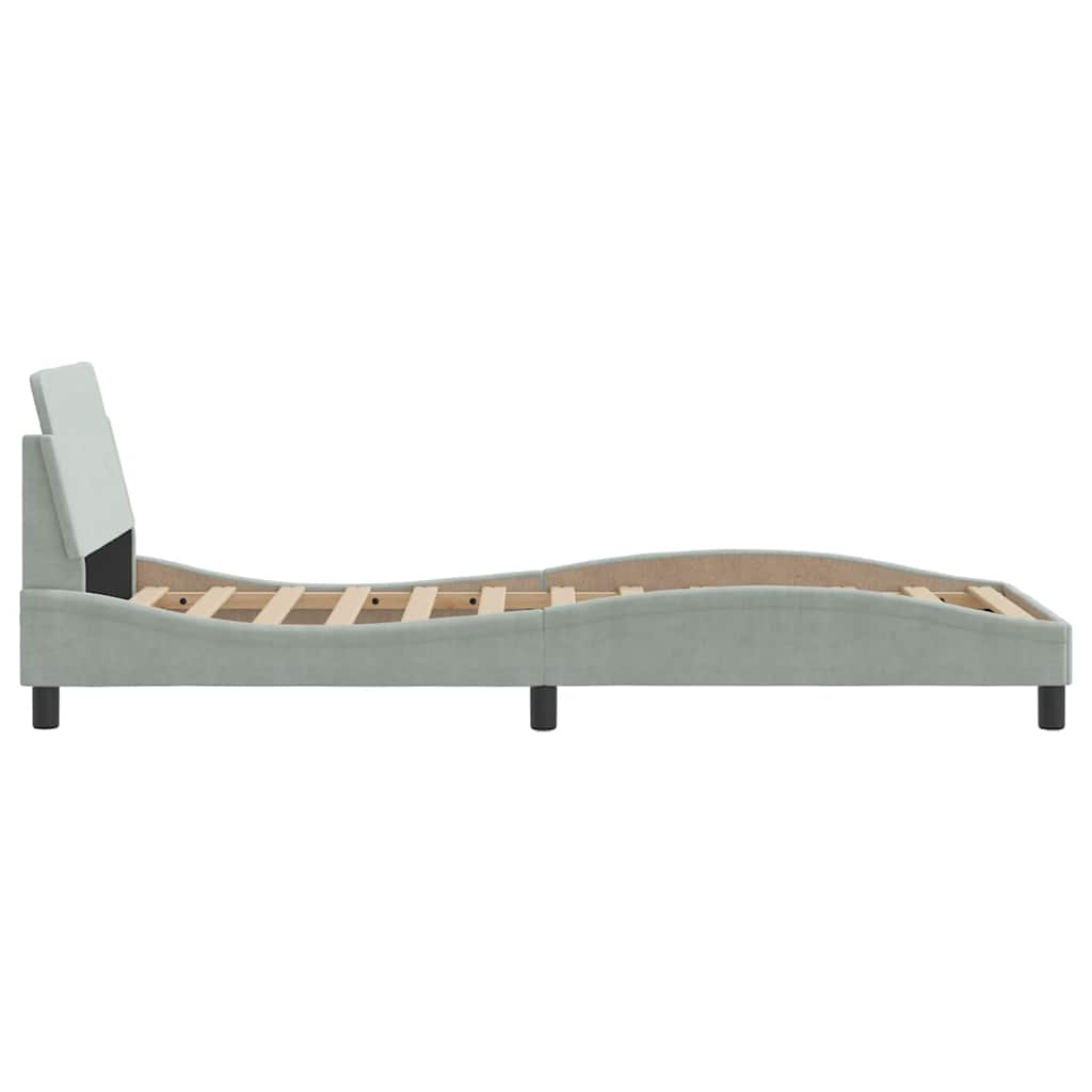 Bettgestell "Dover" Hellgrau 80x200 cm Samt