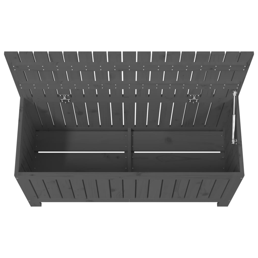 Gartentruhe Grau 76x42,5x54 cm Massivholz Kiefer