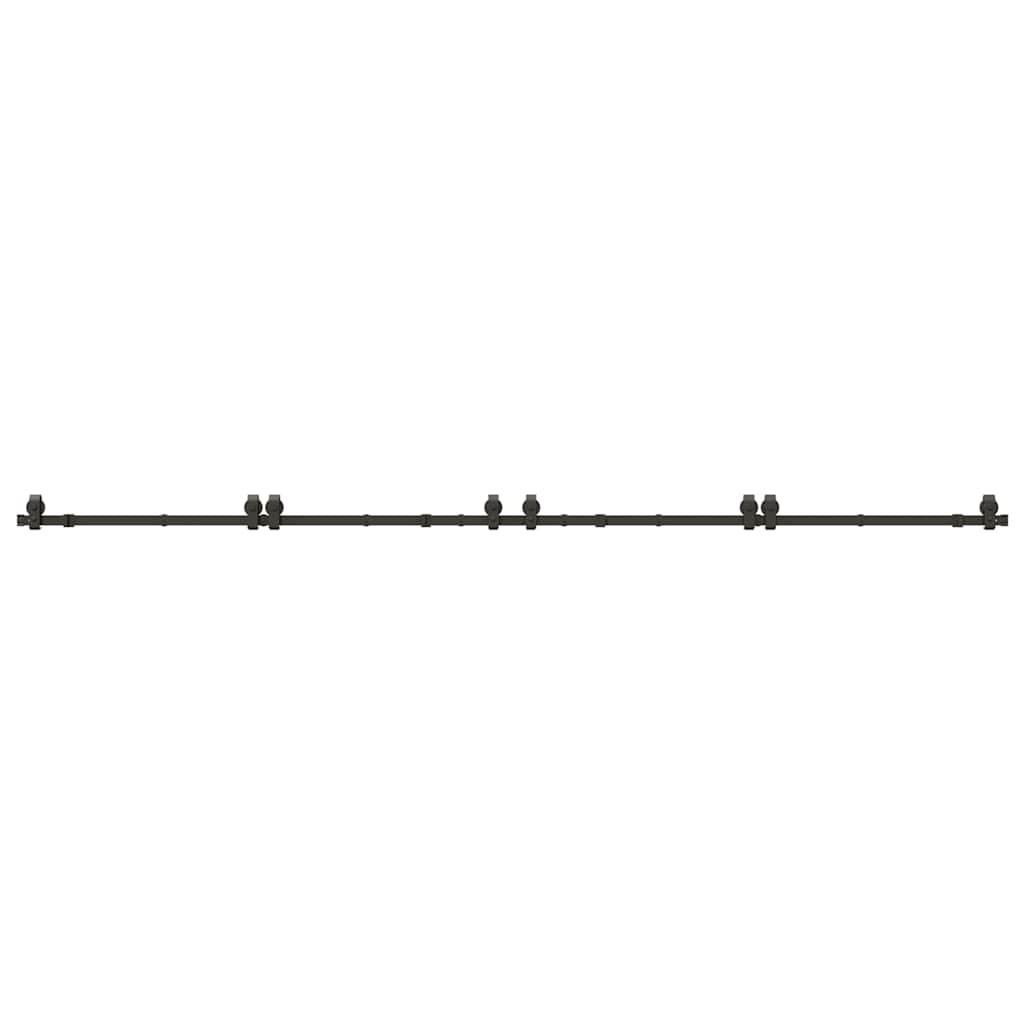 Schiebetürbeschlag-Set 366 cm Stahl Schwarz