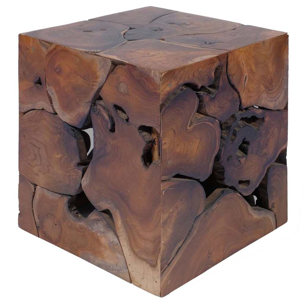 Hocker Braun 40x40x45 cm Massivholz Teak