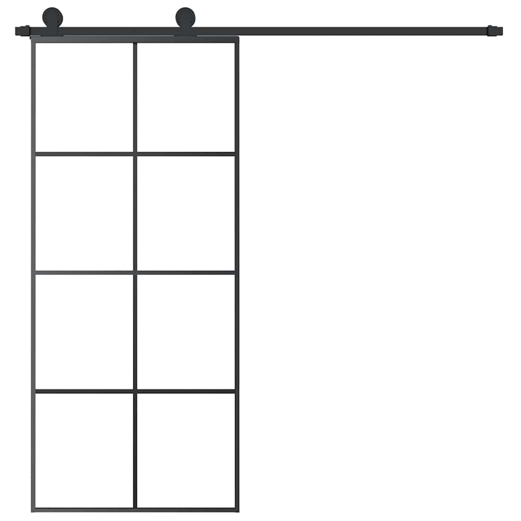 Schiebetür mit Beschlag 76x205 cm ESG-Glas & Aluminium