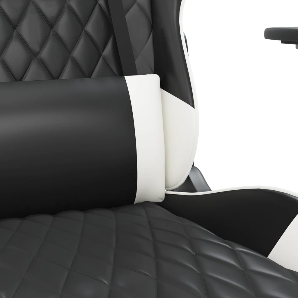 Gaming-Stuhl mit Massagefunktion Schwarz und Blau Kunstleder