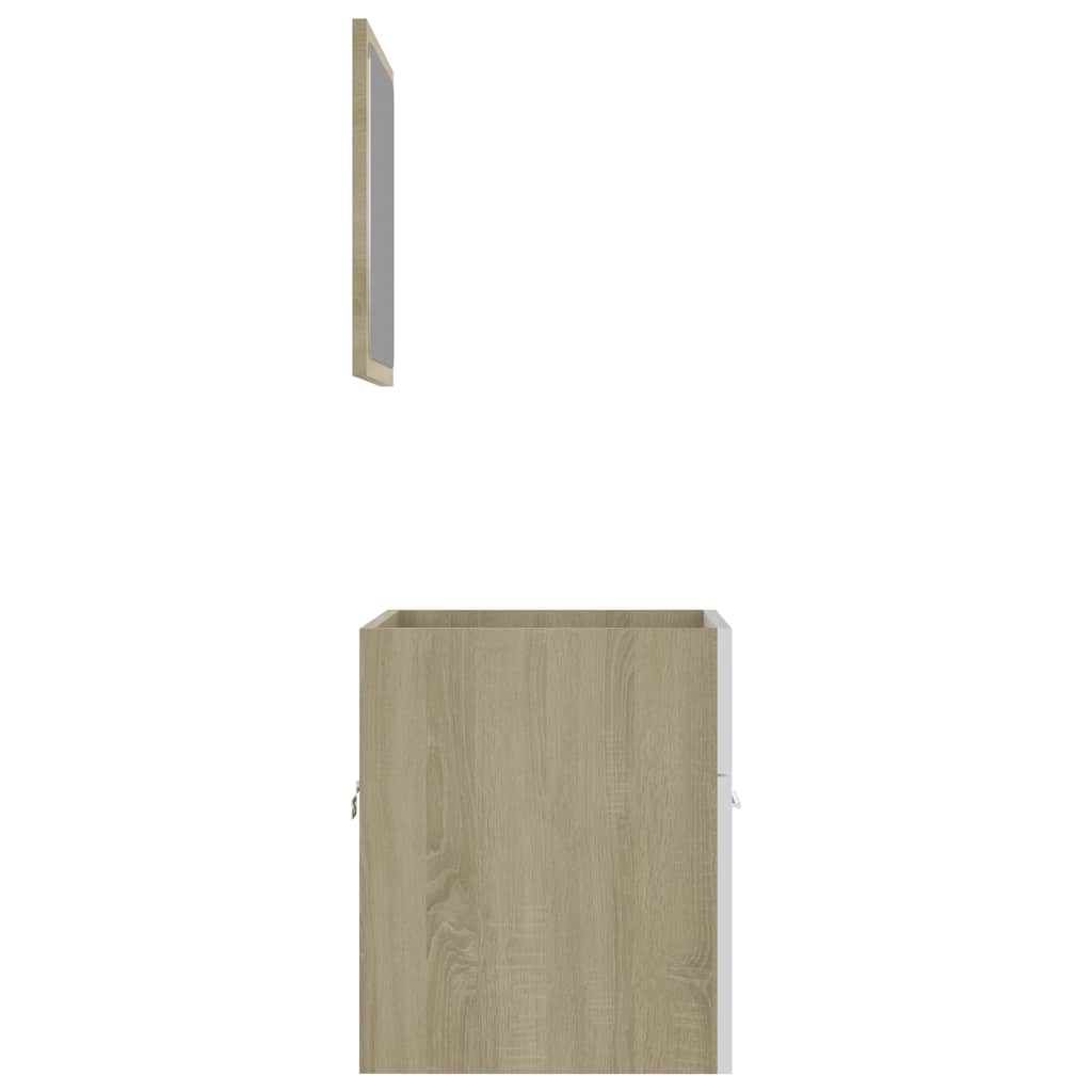 2-tlg. Badmöbel-Set Weiß Holzwerkstoff