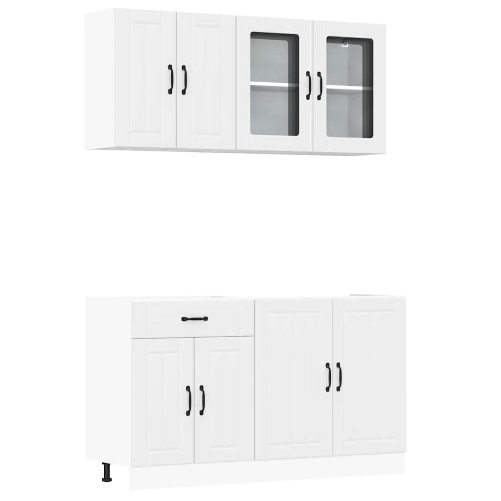 4-tlg. Küchenschrank-Set Lucca Weiß Holzwerkstoff