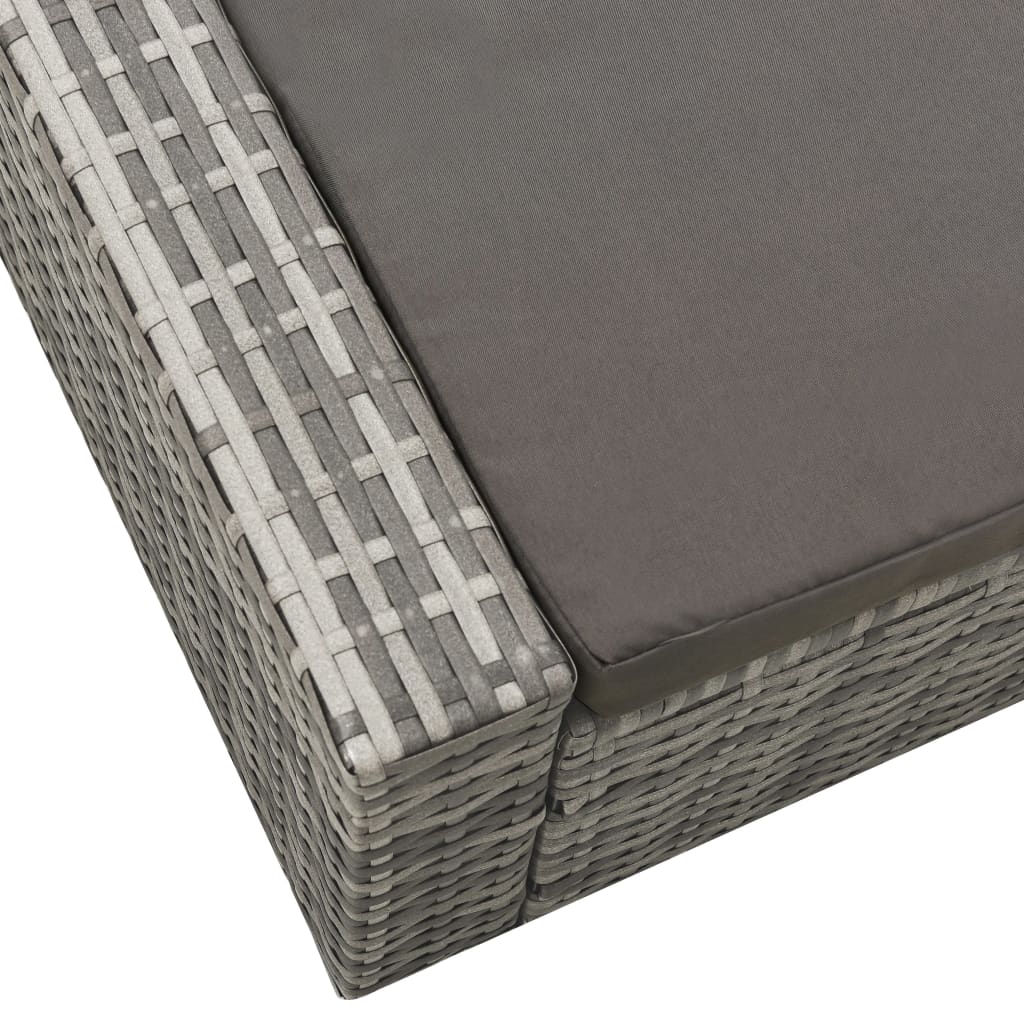 Doppel-Sonnenliege Poly Rattan Braun