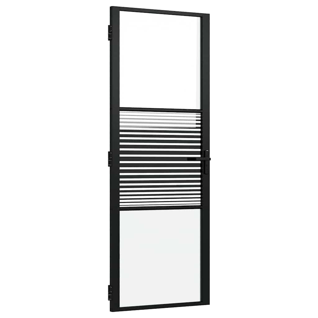 Innentür ESG Glas und Aluminium 76x201,5 cm Schwarz