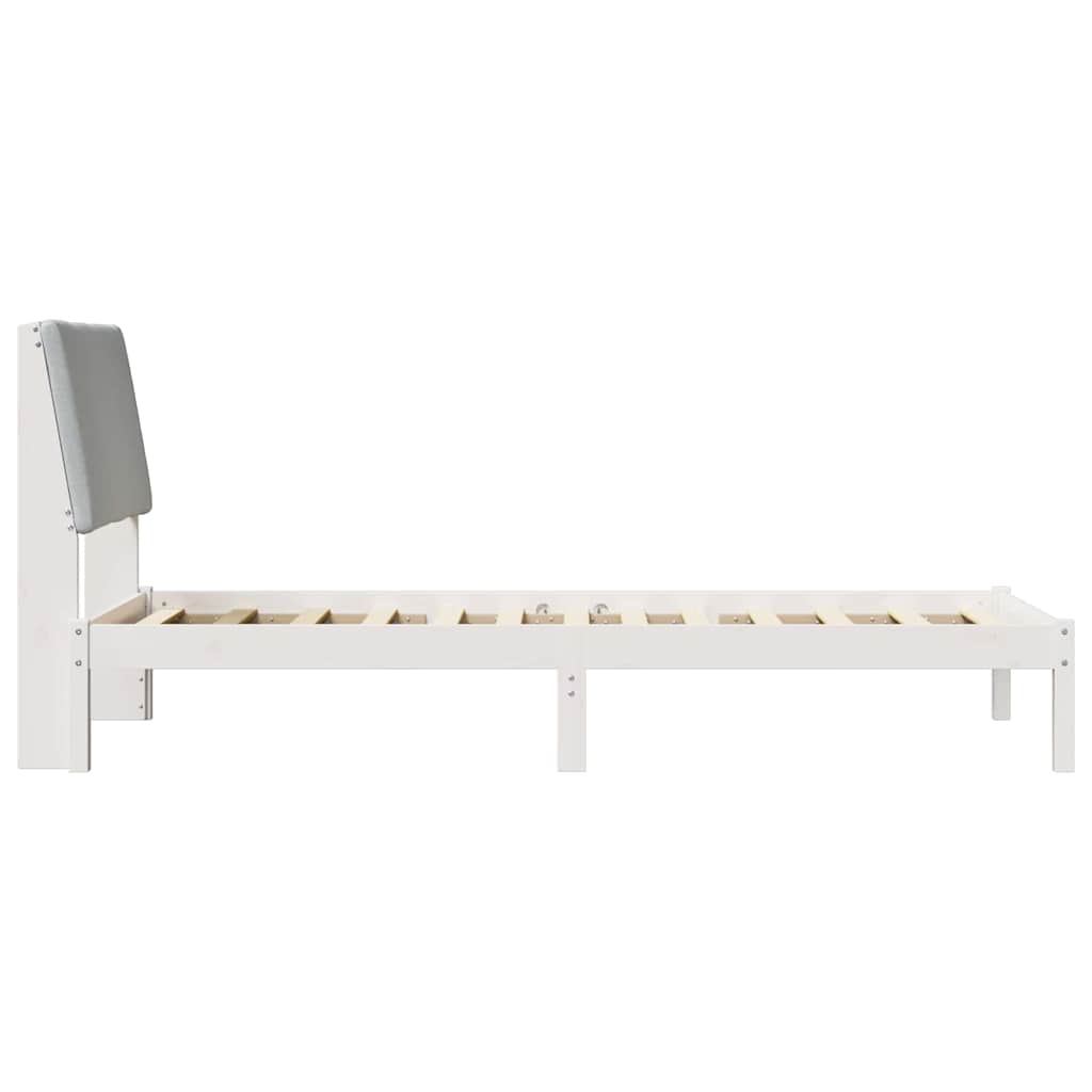 Bettgestell Braun und hellgrau 200 x 200 cm Massivholz Kiefer