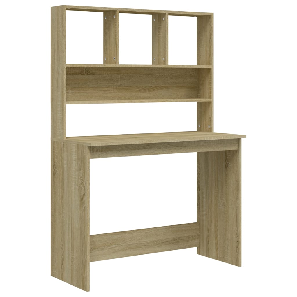 Schreibtisch mit Regal Weiß 102x45x148 cm Holzwerkstoff