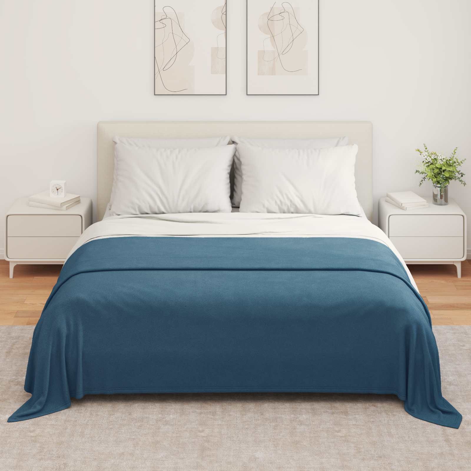 Überwurfdecke Creme 210 x 140 cm Fleece