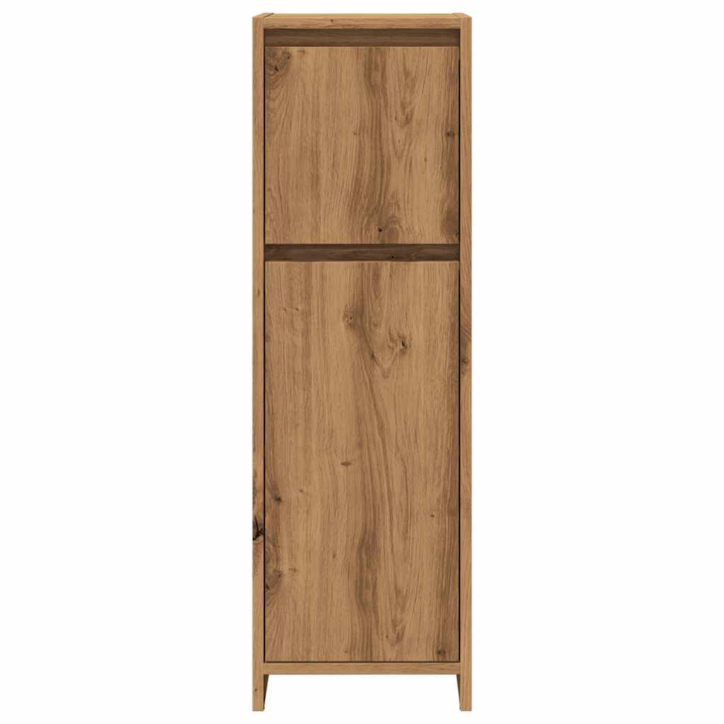 Badezimmerschrank Weiß 30x30x95 cm Holzwerkstoff