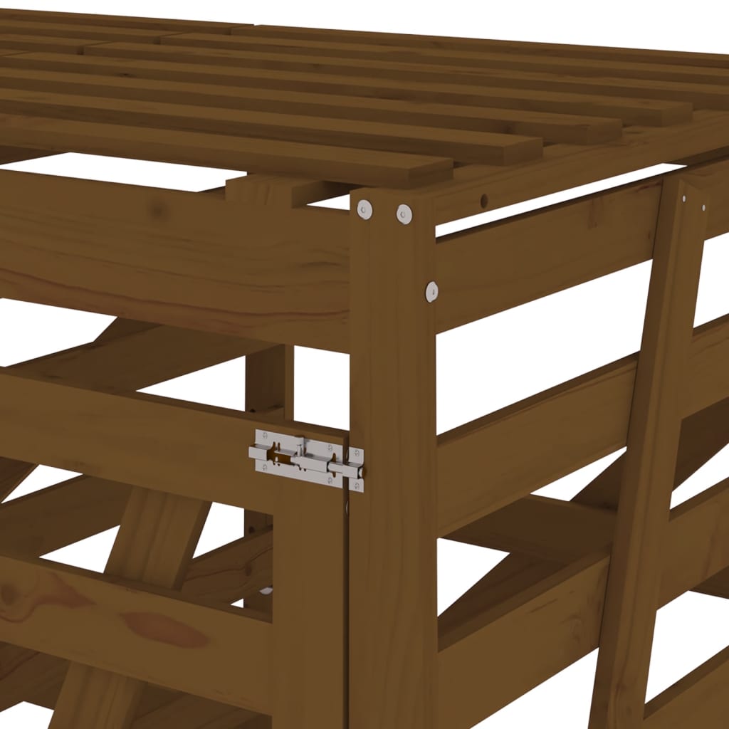 Mülltonnenbox für 4 Tonnen Massivholz Kiefer
