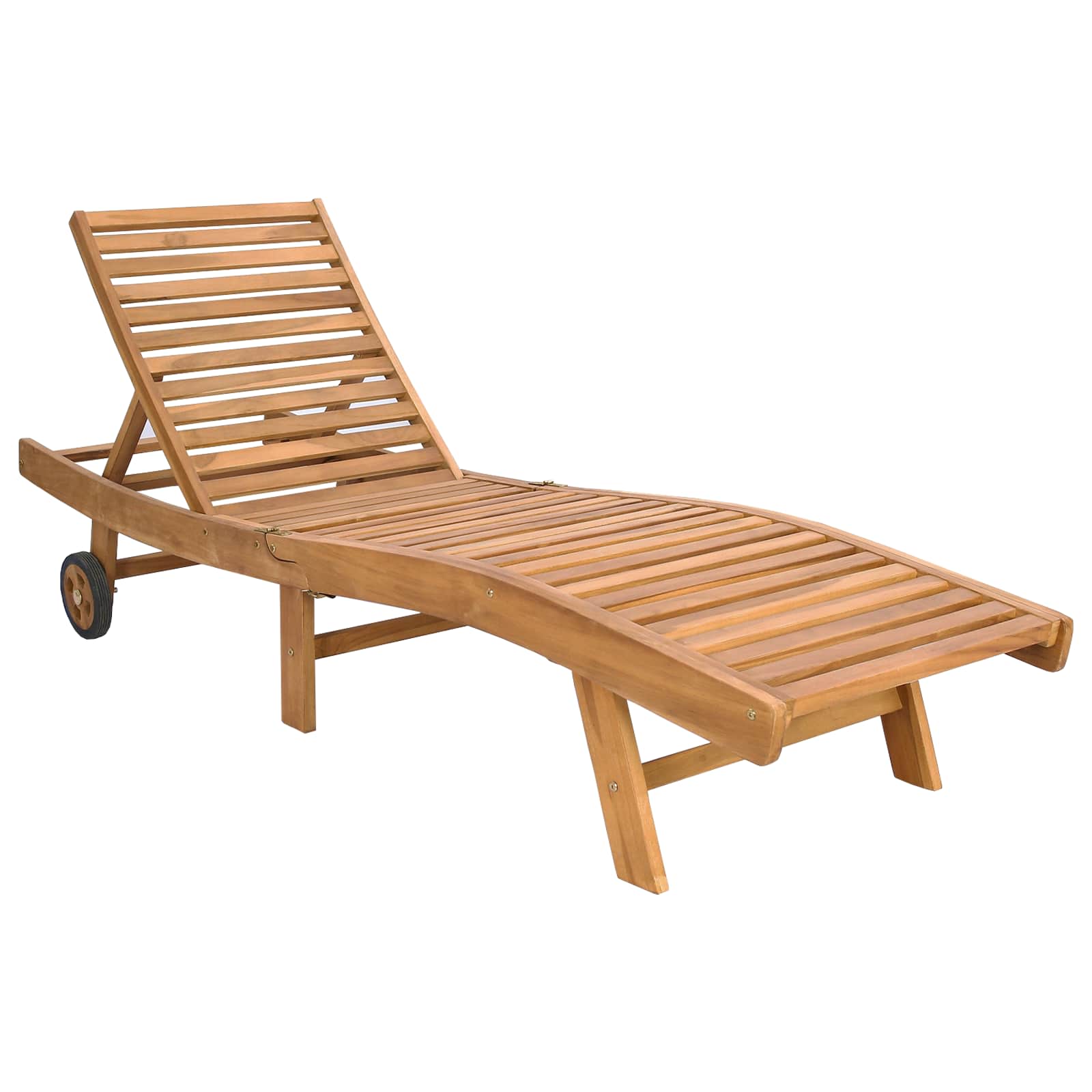 Sonnenliege Braun Massivholz Teak