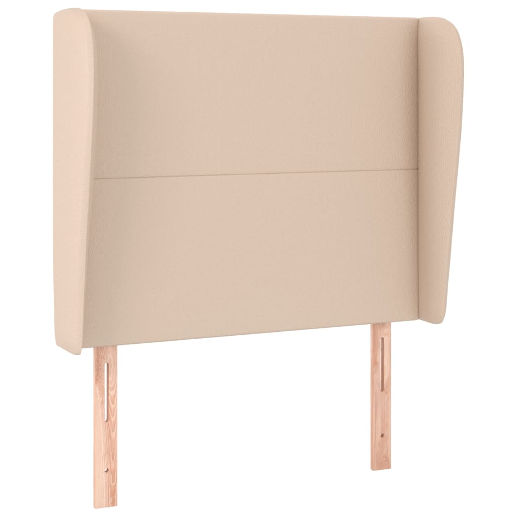 Kopfteil mit Ohren Creme 83x23x78/88 cm Kunstleder