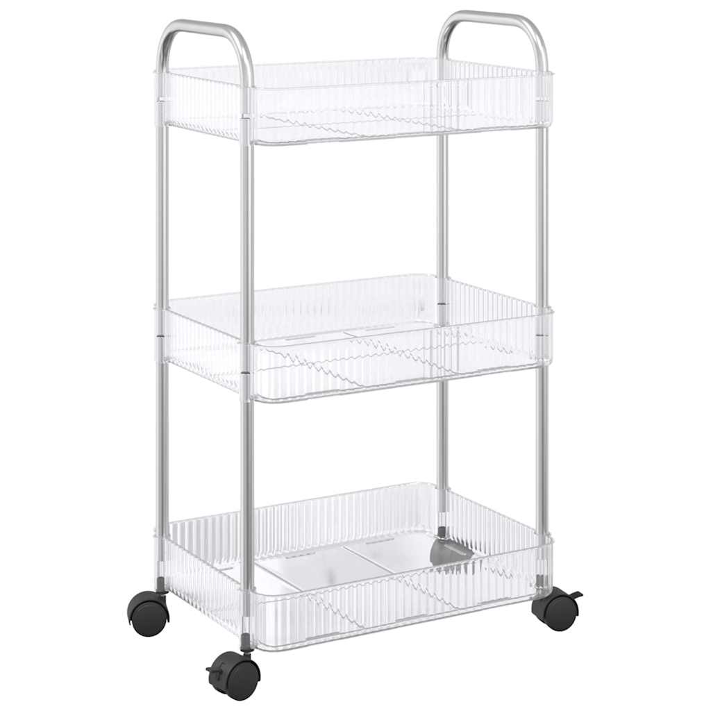 Aufbewahrungswagen 2 Etagen Transparent 37x28x43,5 cm Acryl