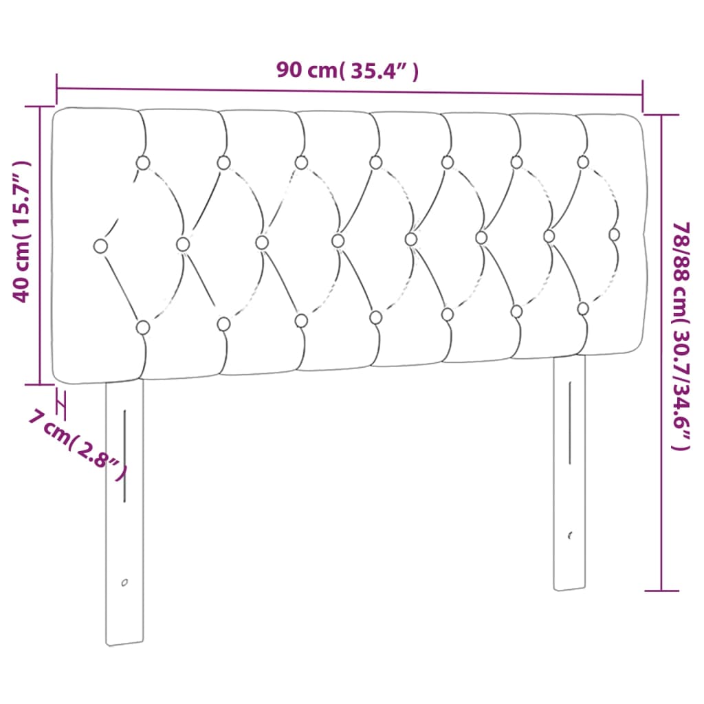 Kopfteil Hellgrau 80x7x118/128 cm Stoff