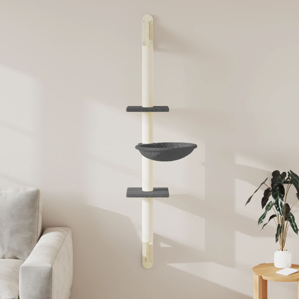 Kratzbaum mit Kratzsäule Wandmontage Creme 142,5 cm