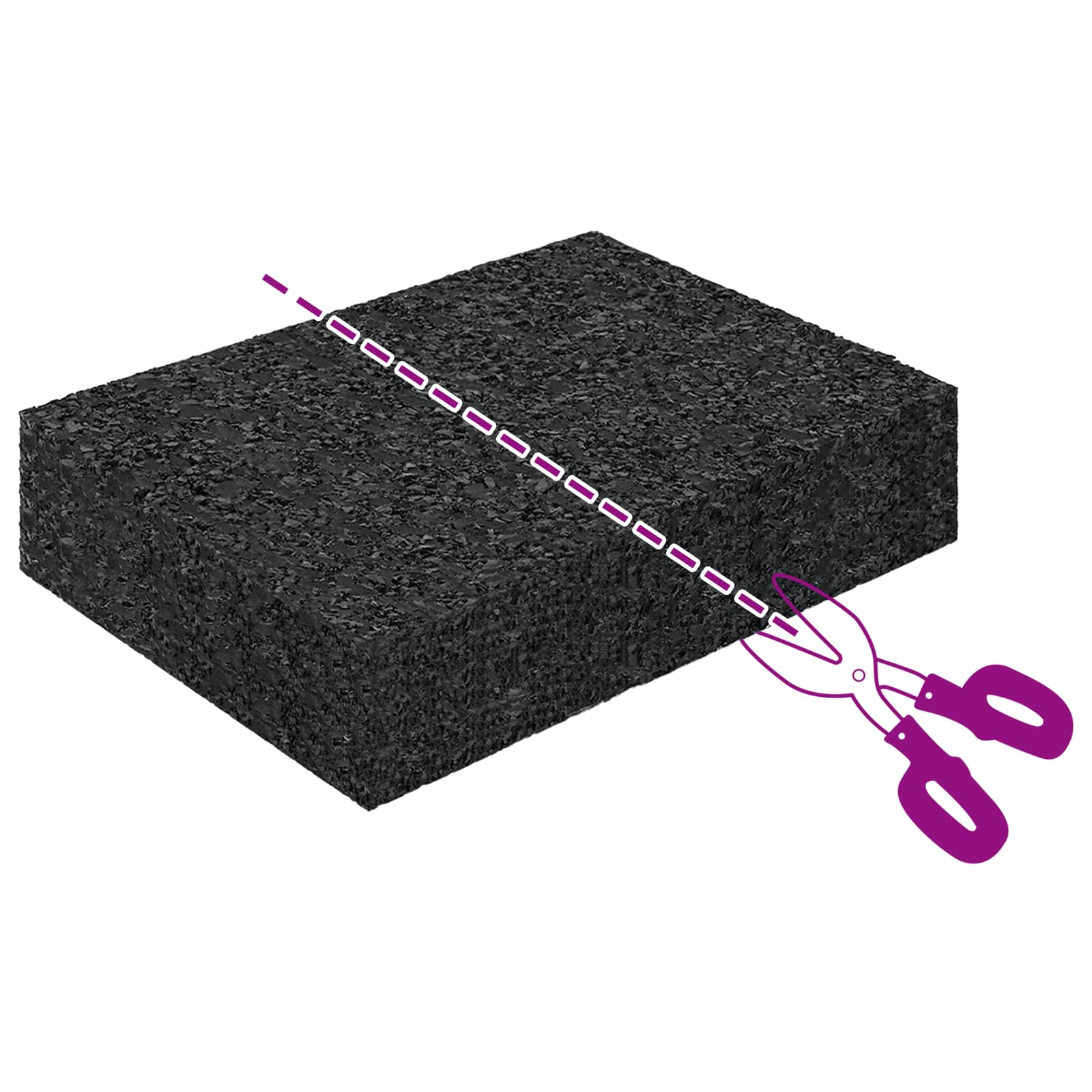 Gummigranulat-Patiopad Schwarz 6 x 9 x 0,3 cm Gummi