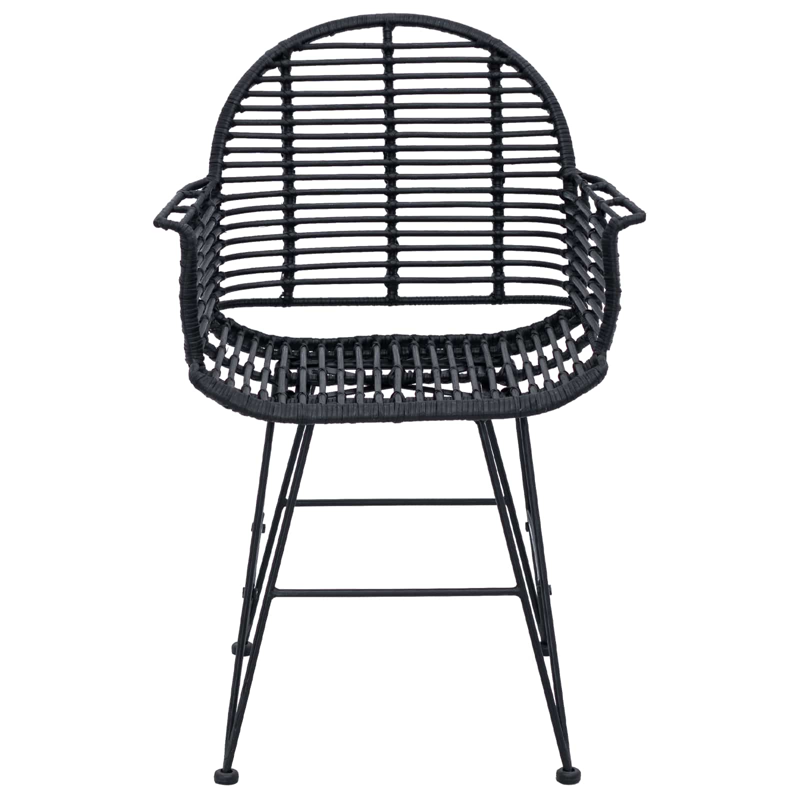 Esszimmerstuhl 2 pcs Rattan und Eisen Natur 57 x 55 x 85 cm