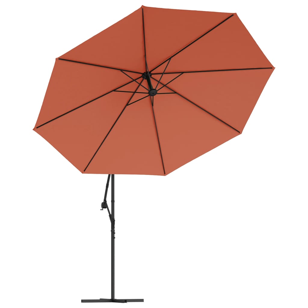 Ampelschirm mit Aluminium-Mast 350 cm Taupe