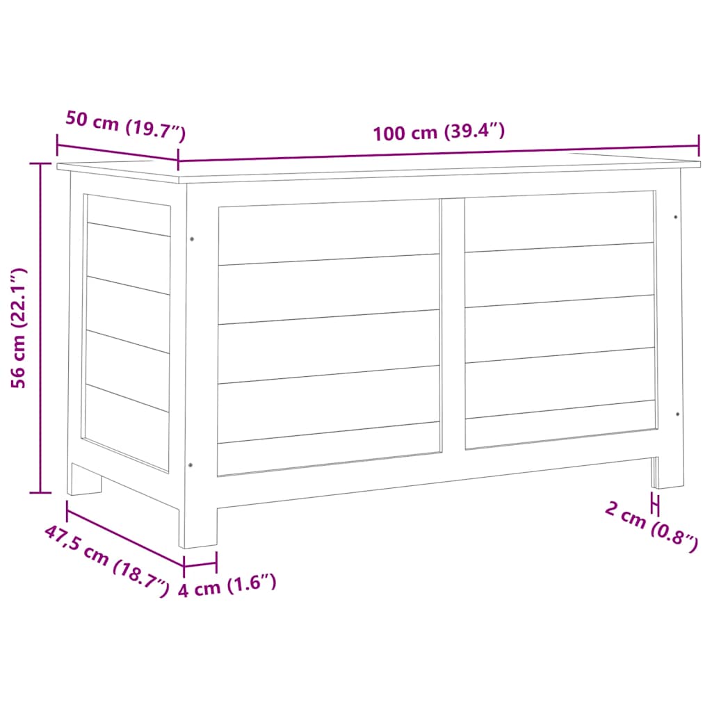 Outdoor-Kissenbox 50x50x56 cm Massivholz Tanne