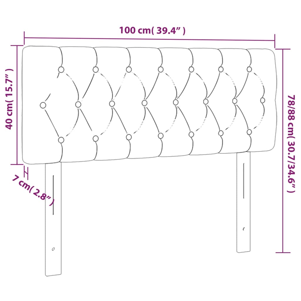 Kopfteil Hellgrau 80x7x118/128 cm Samt