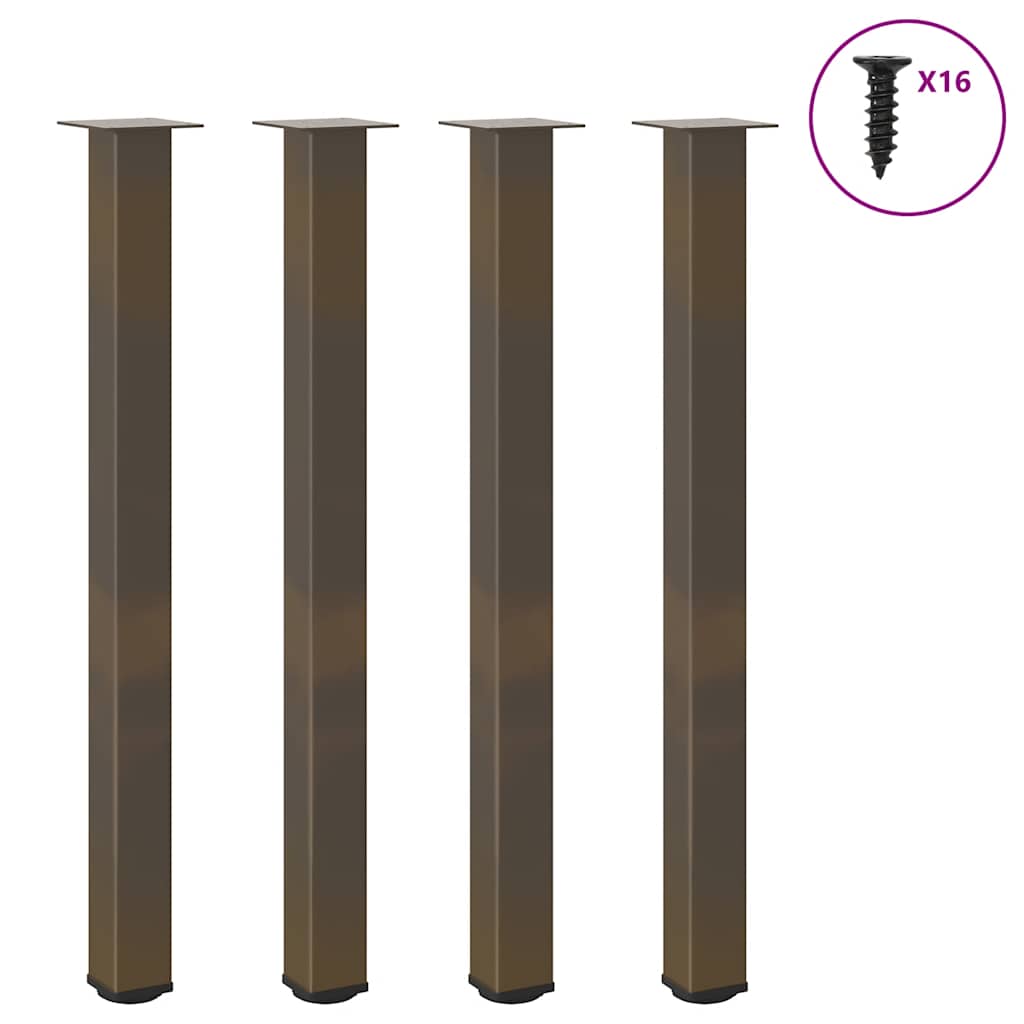 Bartischbeine 4 Stk. Schwarz 100-102 cm Stahl