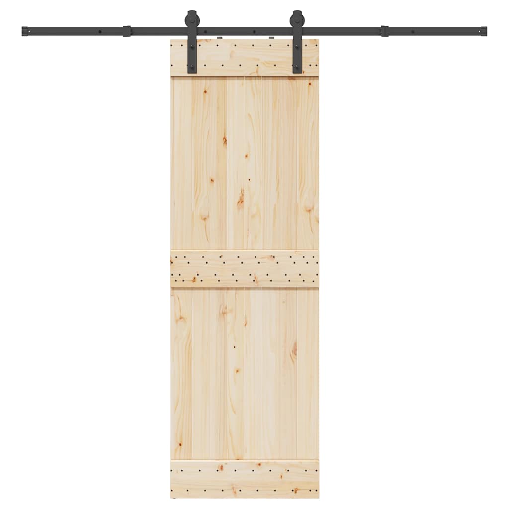 Schiebetürbeschlag-Set 183 cm Stahl Schwarz