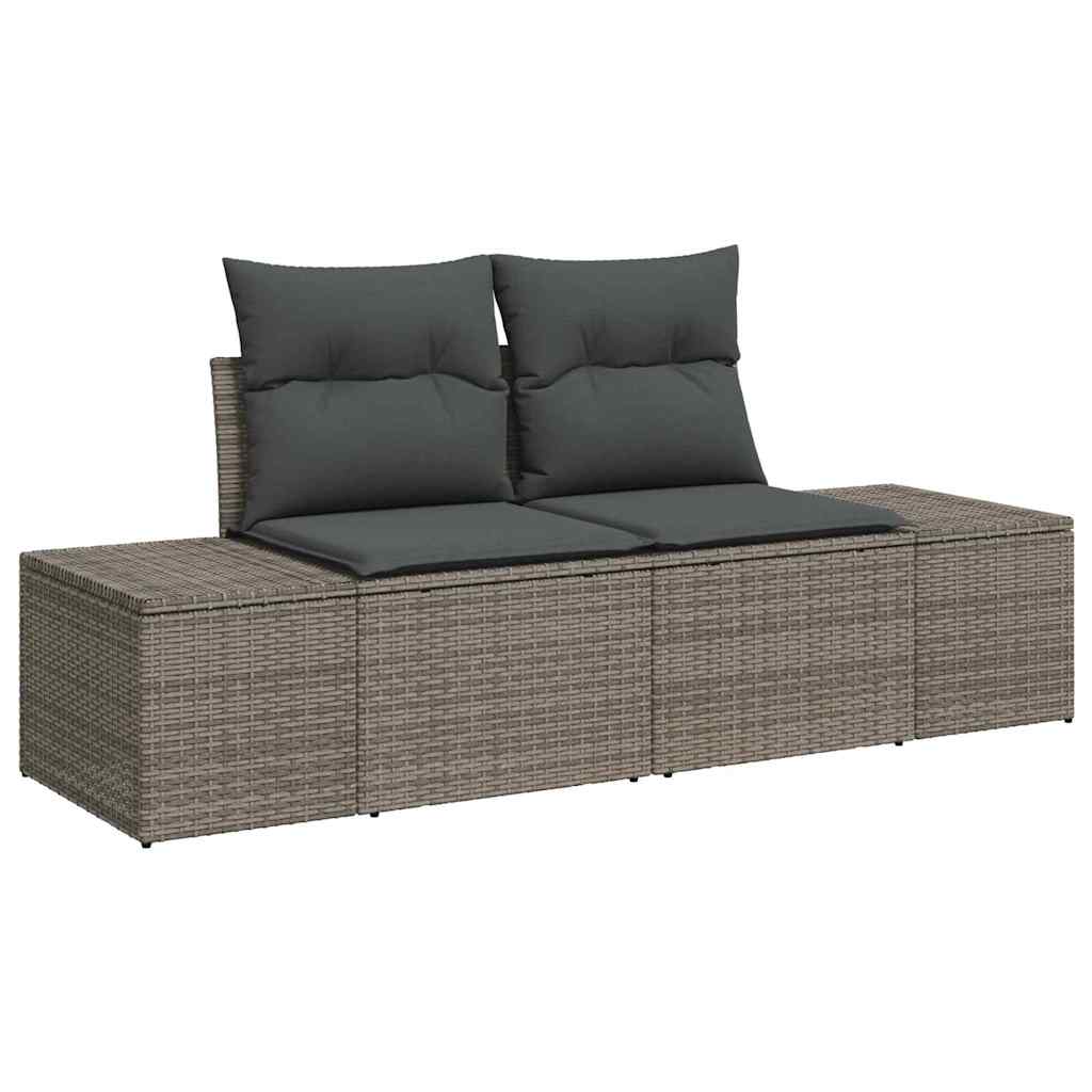 Garten Essgruppe mit Kissen 6 pcs Schwarz und Creme