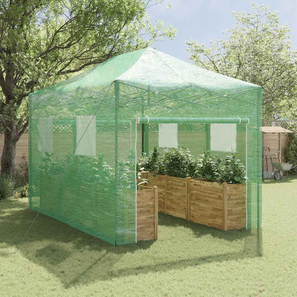 Gewächshaus mit Pop-up-Rahmen Grün 200 x 200 x 300 cm Eisen