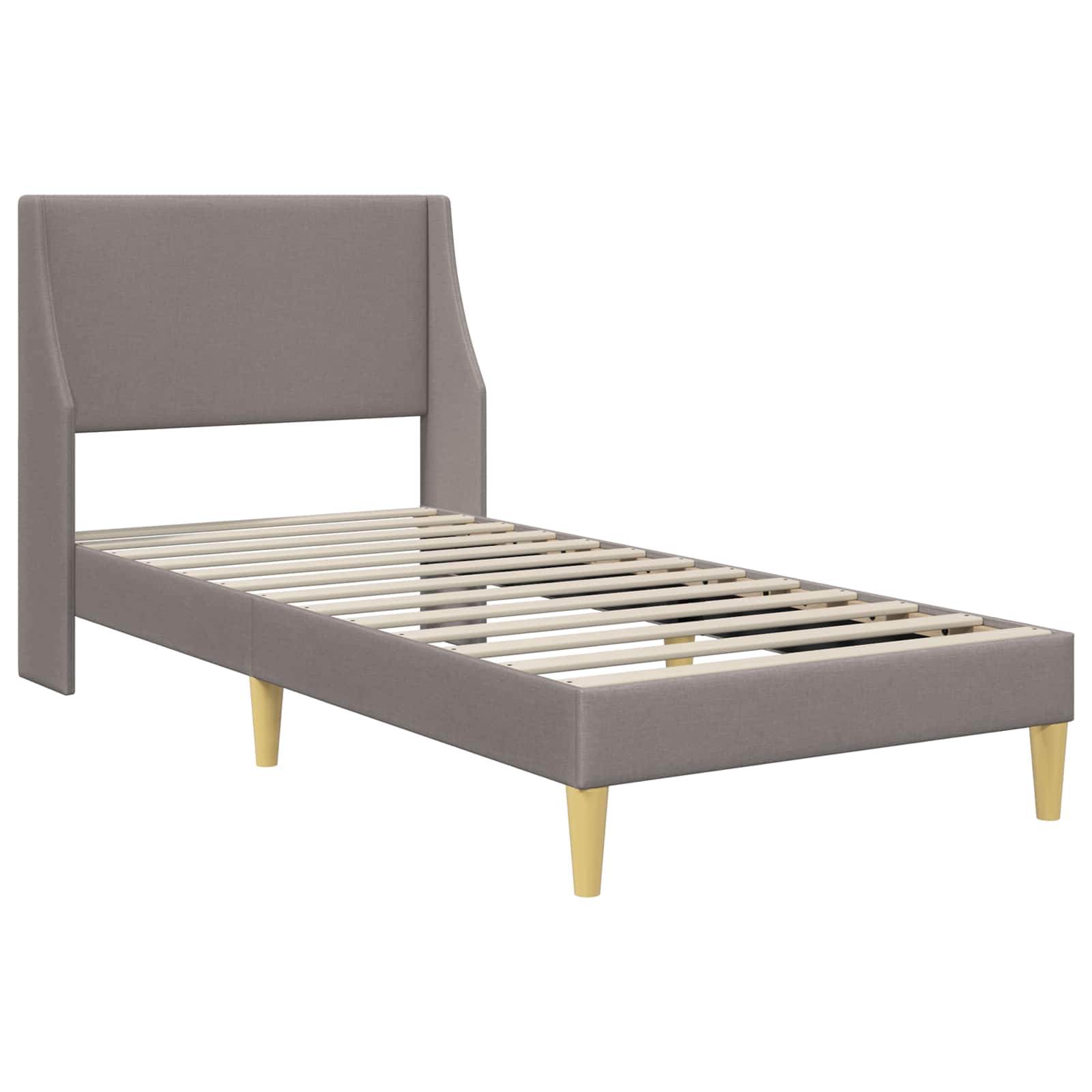 Bettgestell mit Matratze Hellgrau 80x 200 cm Polyester