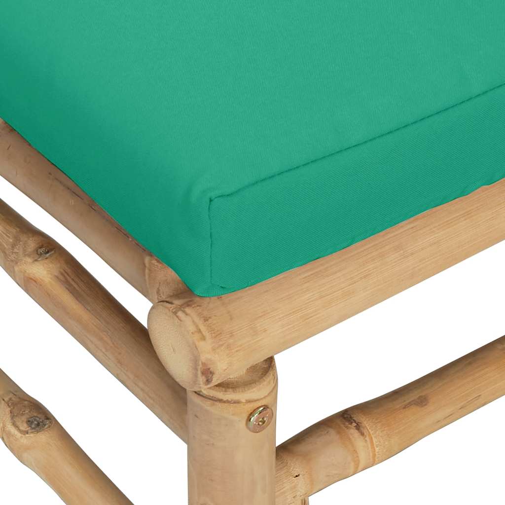 3-tlg. Garten-Lounge-Set mit Hellgrauen Kissen Bambus