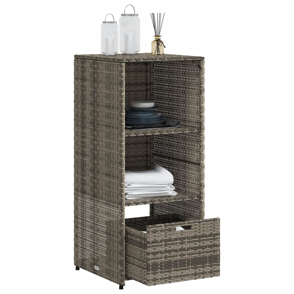 Gartenschrank Schwarz 50x55x115 cm Poly Rattan