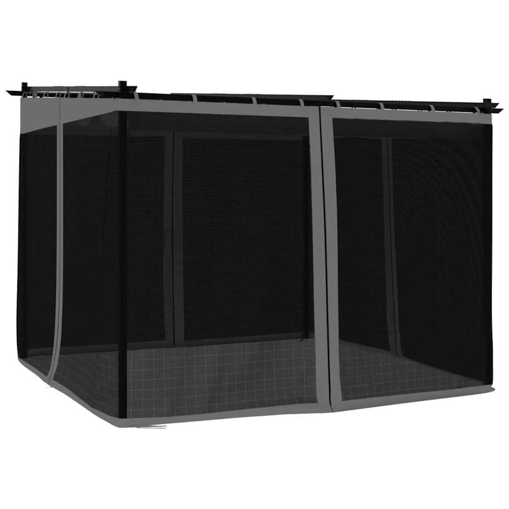 Pavillon mit Netzwände Creme 3x3 m Stahl