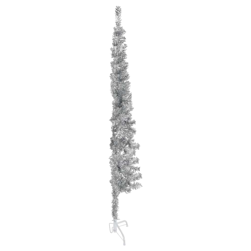 Künstlicher Halb-Weihnachtsbaum mit Ständer Schlank Weiß 180 cm